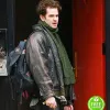 TICK TICK BOOM ANDREW GARFIELD (JON) BROWN LEATHER JACKET TICK TICK BOOM ANDREW GARFIELD (JON) BROWN LEATHER JACKET