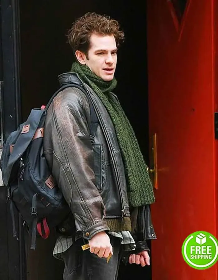 TICK TICK BOOM ANDREW GARFIELD (JON) BROWN LEATHER JACKET TICK TICK BOOM ANDREW GARFIELD (JON) BROWN LEATHER JACKET