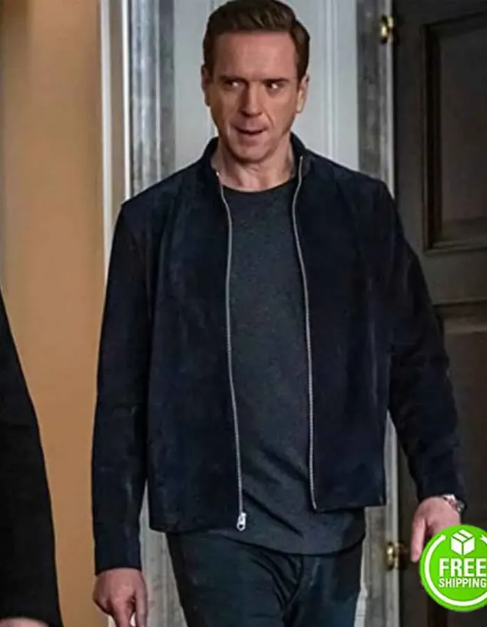 BILLIONS SEASON 5 DAMIAN LEWIS (BOBBY AXELROD) DARK BLUE SUEDE LEATHER JACKET BILLIONS SEASON 5 DAMIAN LEWIS (BOBBY AXELROD) DARK BLUE SUEDE LEATHER JACKET