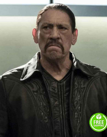 THE FLASH SEASON 4 DANNY TREJO (BREACHER) BLACK LEATHER COAT 