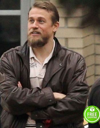 JUNGLELAND CHARLIE HUNNAM (STANLEY KAMINSKI) BROWN LEATHER JACKET