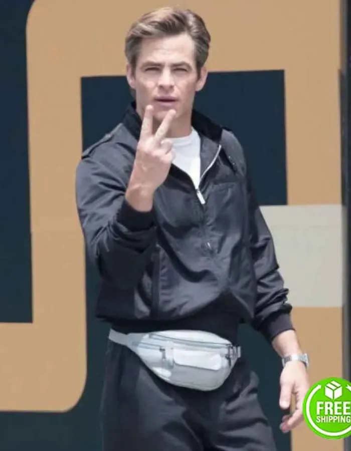 WONDER WOMAN 1984 CHRIS PINE (STEVE TREVOR) BLACK BOMBER JACKET