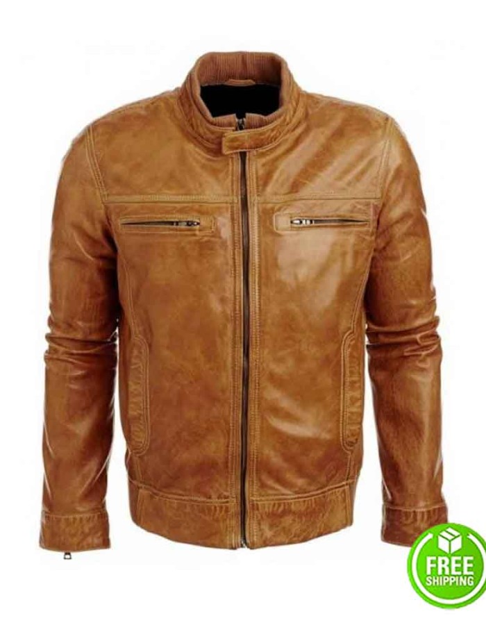 ARROW COLIN DONNELL (TOMMY MERLYN) BROWN LEATHER JACKET