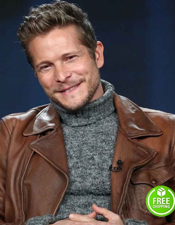 THE RESIDENT MATT CZUCHRY (CONRAD HAWKINS) BROWN BIKER LEATHER JACKET THE RESIDENT MATT CZUCHRY (CONRAD HAWKINS) BROWN BIKER LEATHER JACKET
