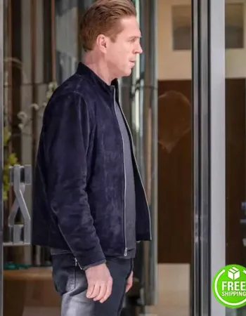 BILLIONS SEASON 5 DAMIAN LEWIS (BOBBY AXELROD) DARK BLUE SUEDE LEATHER JACKET BILLIONS SEASON 5 DAMIAN LEWIS (BOBBY AXELROD) DARK BLUE SUEDE LEATHER JACKET