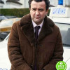 DES DANIEL MAYS (DCI PETER JAY) BROWN SHEARLING SUEDE LEATHER COAT DES DANIEL MAYS (DCI PETER JAY) BROWN SHEARLING SUEDE LEATHER COAT