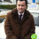 DES DANIEL MAYS (DCI PETER JAY) BROWN SHEARLING SUEDE LEATHER COAT