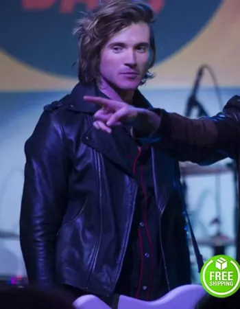 KAT AND THE BAND DOUGIE POYNTER (ALEX) BLACK LEATHER JACKET KAT AND THE BAND DOUGIE POYNTER (ALEX) BLACK LEATHER JACKET