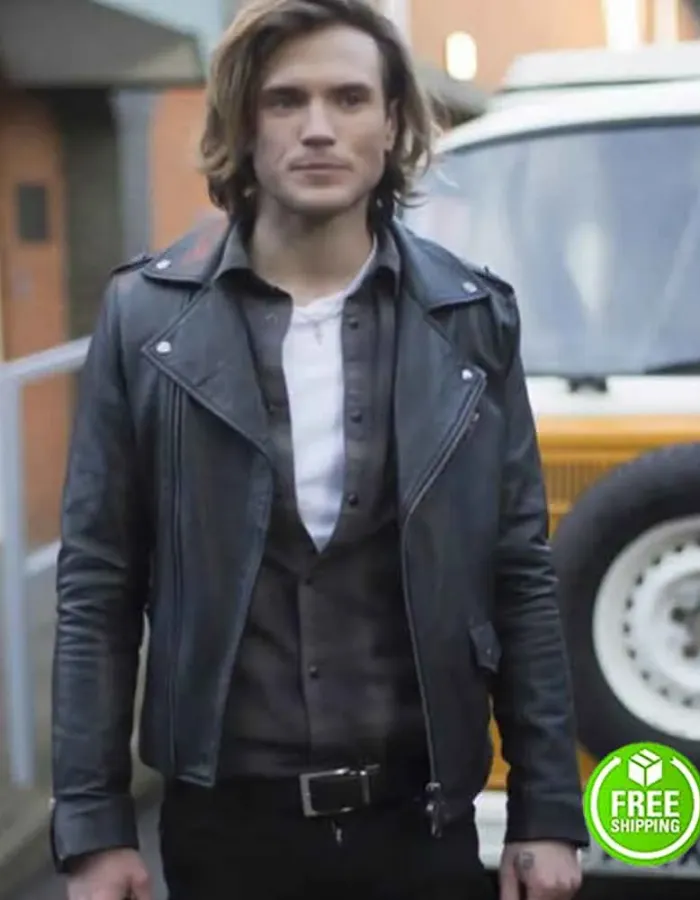 KAT AND THE BAND DOUGIE POYNTER (ALEX) BLACK LEATHER JACKET KAT AND THE BAND DOUGIE POYNTER (ALEX) BLACK LEATHER JACKET