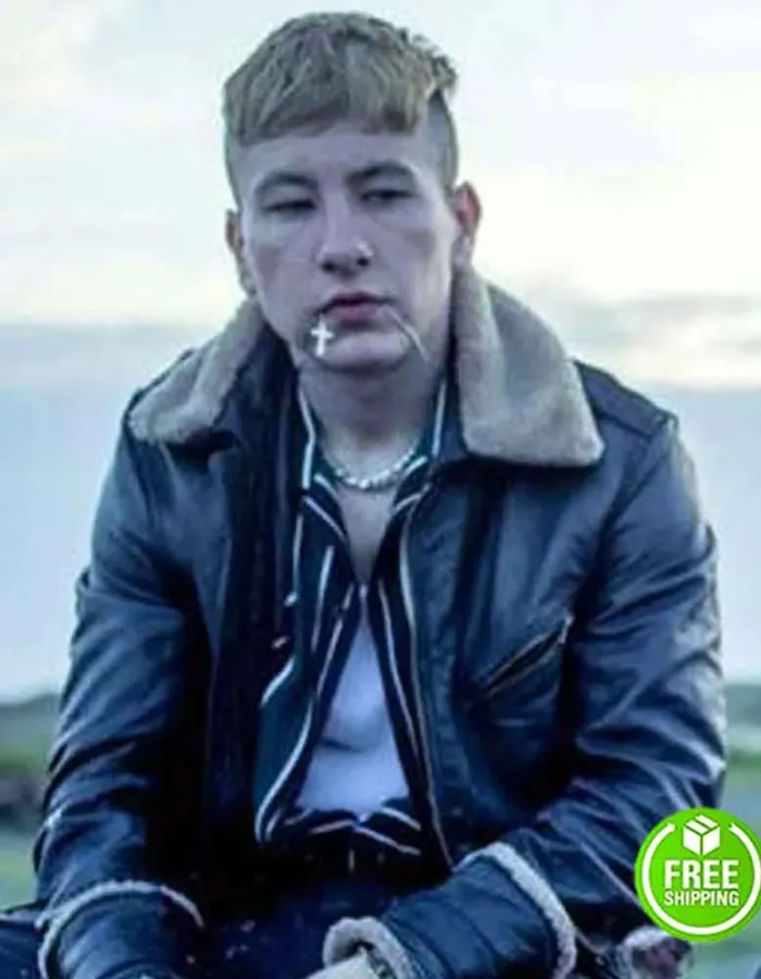 THE ETERNALS BARRY KOEGHAN (DRUIG) FUR COLLAR BLACK LEATHER JACKET