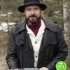 FARGO BRAD MANN (GALE KITCHEN) BLACK LEATHER TRENCH COAT