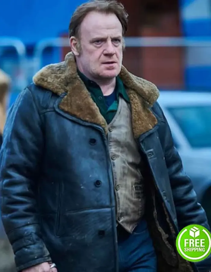 GANGS OF LONDON MARK LEWIS JONES (KINNEY EDWARDS) SHEARLING BLACK LEATHER COAT GANGS OF LONDON MARK LEWIS JONES (KINNEY EDWARDS) SHEARLING BLACK LEATHER COAT