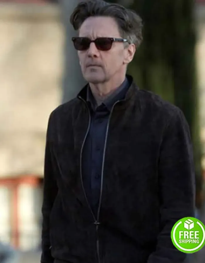 GOOD GIRLS ANDREW MCCARTHY (MR. FITZPATRICK) BLACK SUEDE LEATHER JACKET GOOD GIRLS ANDREW MCCARTHY (MR. FITZPATRICK) BLACK SUEDE LEATHER JACKET