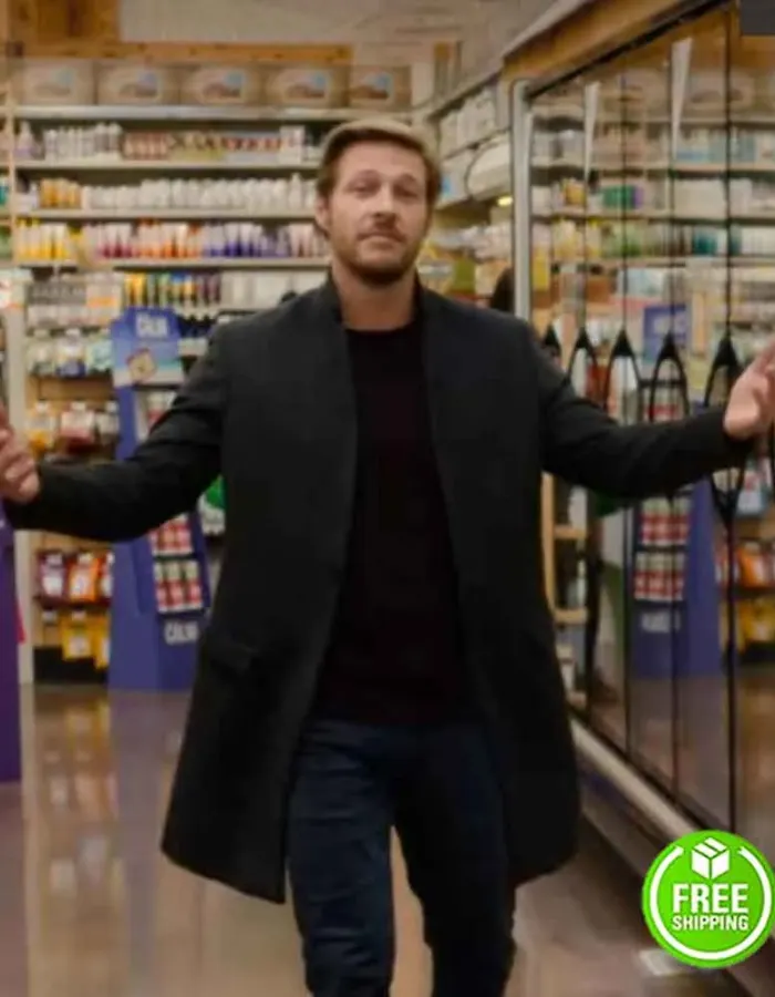 HOLIDATE LUKE BRACEY (JACKSON) BLACK WOOL COAT