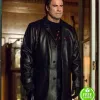 I AM WRATH JOHN TRAVOLTA (STANLEY HILL) BLACK LEATHER COAT