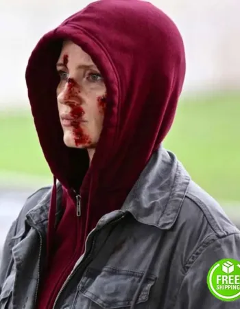 AVA JESSICA CHASTAIN (AVA) GREY COTTON JACKET