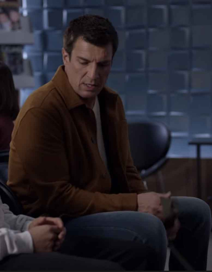 THE ROOKIE SEASON 2 NATHAN FILLION (JOHN NOLAN) BROWN SUEDE JACKET THE ROOKIE SEASON 2 NATHAN FILLION (JOHN NOLAN) BROWN SUEDE JACKET