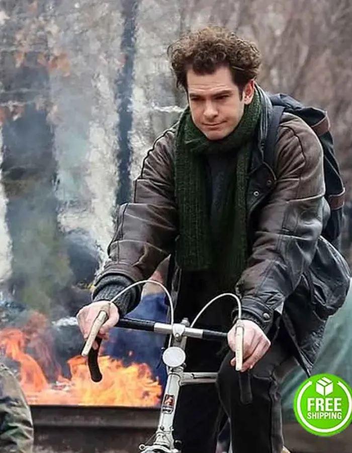 TICK TICK BOOM ANDREW GARFIELD (JON) BROWN LEATHER JACKET TICK TICK BOOM ANDREW GARFIELD (JON) BROWN LEATHER JACKET