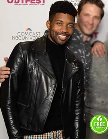 BREAKING FAST DOUG LOCKE (JOSH) BLACK LEATHER JACKET
