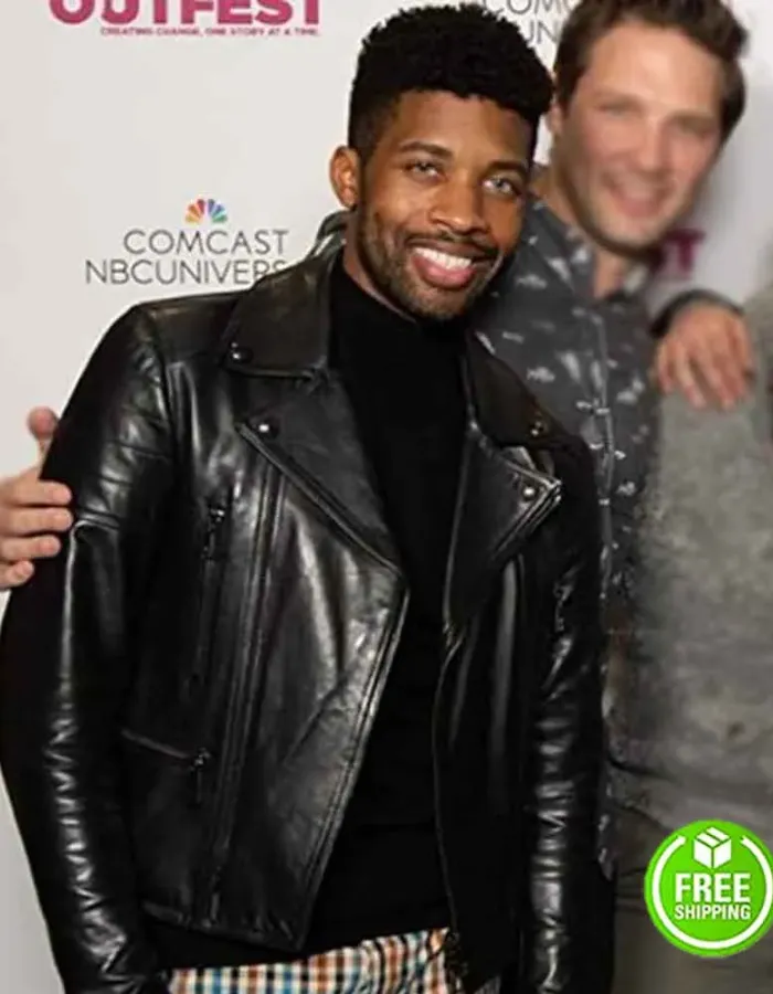 BREAKING FAST DOUG LOCKE (JOSH) BLACK LEATHER JACKET