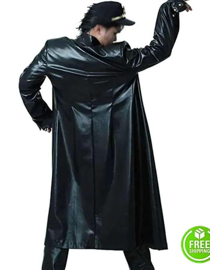 JOJO'S BIZARRE ADVENTURES JOTARO KUJO BLACK LEATHER JACKET