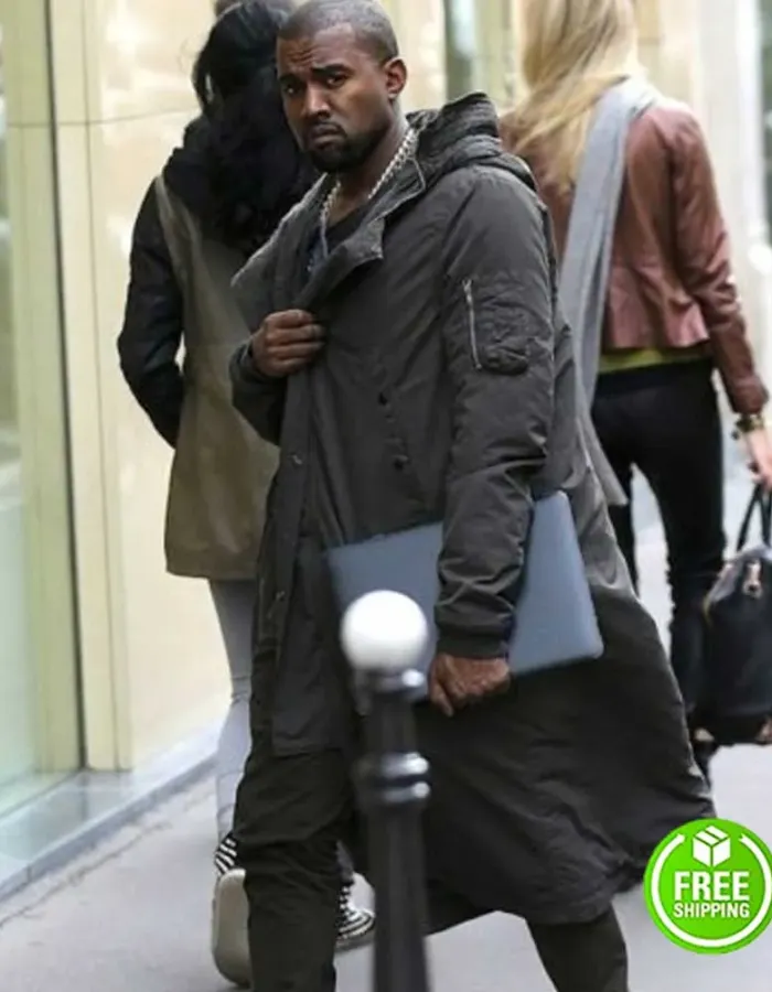 KANYE WEST GREY LONG COTTON COAT