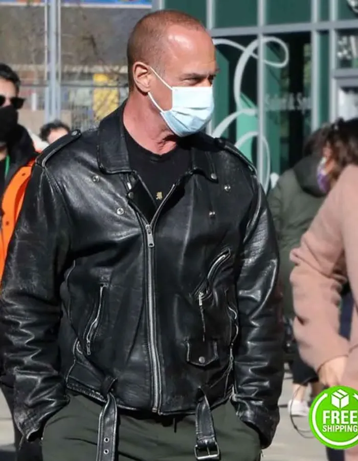 LAW AND ORDER: ORGANIZED CRIME CHRISTOPHER MELONI (ELLIOT STABLER) BLACK LEATHER JACKET LAW AND ORDER: ORGANIZED CRIME CHRISTOPHER MELONI (ELLIOT STABLER) BLACK LEATHER JACKET