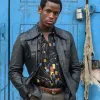LOVERS ROCK MICHAEL WARD (FRANKLYN) BLACK LEATHER JACKET