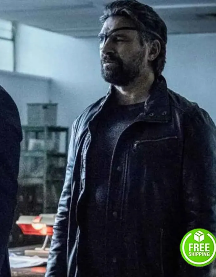 ARROW MANU BENNETT (SLADE WILSON) BLACK LEATHER JACKET ARROW MANU BENNETT (SLADE WILSON) BLACK LEATHER JACKET