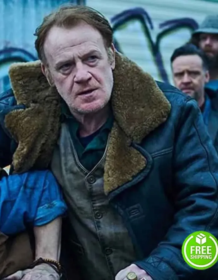 GANGS OF LONDON MARK LEWIS JONES (KINNEY EDWARDS) SHEARLING BLACK LEATHER COAT GANGS OF LONDON MARK LEWIS JONES (KINNEY EDWARDS) SHEARLING BLACK LEATHER COAT