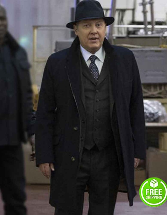 THE BLACKLIST JAMES SPADER (RAYMOND REDDINGTON) BLACK WOOL COAT THE BLACKLIST JAMES SPADER (RAYMOND REDDINGTON) BLACK WOOL COAT