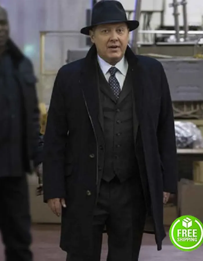 THE BLACKLIST JAMES SPADER (RAYMOND REDDINGTON) BLACK WOOL COAT THE BLACKLIST JAMES SPADER (RAYMOND REDDINGTON) BLACK WOOL COAT