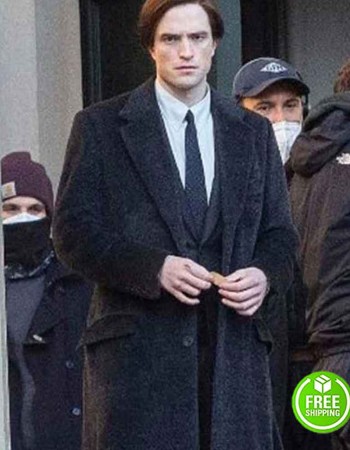 BATMAN 2022 ROBERT PATTINSON (BRUCE WAYNE) BLACK TRENCH COAT BATMAN 2022 ROBERT PATTINSON (BRUCE WAYNE) BLACK TRENCH COAT