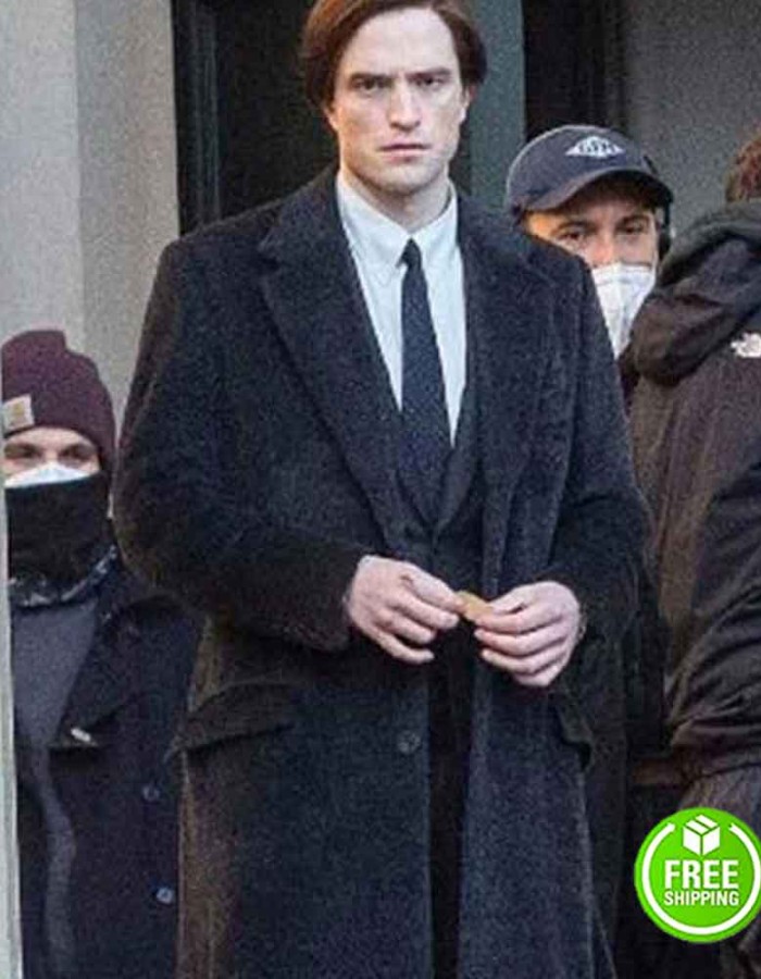 BATMAN 2022 ROBERT PATTINSON (BRUCE WAYNE) BLACK TRENCH COAT