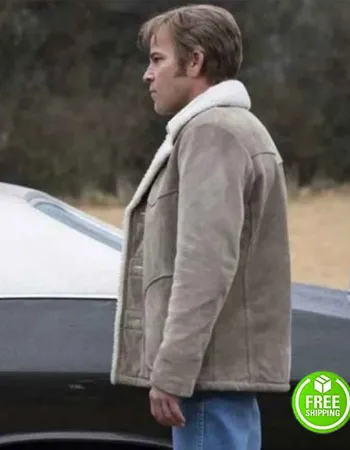 TRUE DETECTIVE STEPHEN DORFF (ROLAND WEST) GREY SHEARLING SUEDE JACKET