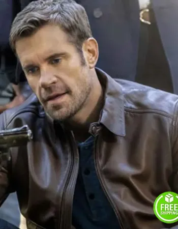 RUBY HERRING MYSTERIES STEPHEN HUSZAR (JAKE KILLIAN) BROWN LEATHER JACKET RUBY HERRING MYSTERIES STEPHEN HUSZAR (JAKE KILLIAN) BROWN LEATHER JACKET