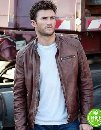 THE FATE OF THE FURIOUS SCOTT EASTWOOD (LITTLE NOBODY) BROWN LEATHER JACKET