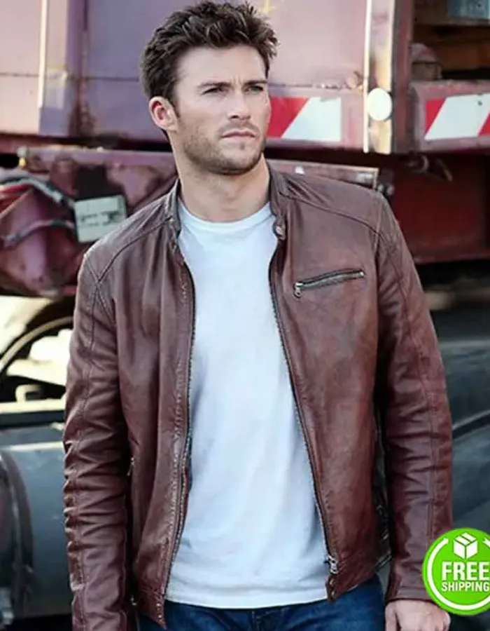 THE FATE OF THE FURIOUS SCOTT EASTWOOD (LITTLE NOBODY) BROWN LEATHER JACKET THE FATE OF THE FURIOUS SCOTT EASTWOOD (LITTLE NOBODY) BROWN LEATHER JACKET