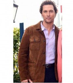 SERENITY MATTHEW MCCONAUGHEY (BAKER DILL) BROWN SUEDE LEATHER JACKET