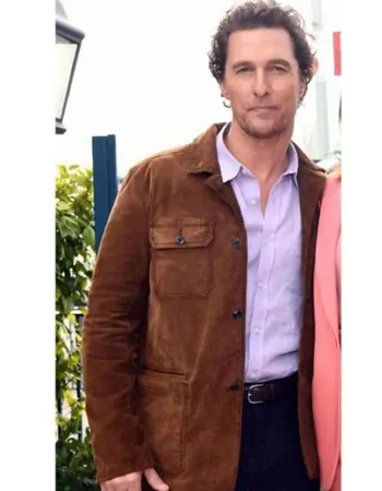 SERENITY MATTHEW MCCONAUGHEY (BAKER DILL) BROWN SUEDE LEATHER JACKET