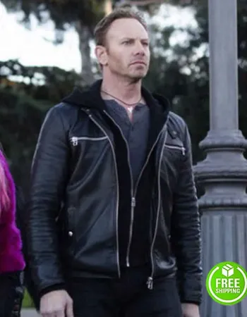 SHARKNADO 6 IAN ZIERING (FIN SHEPARD) BLACK LEATHER JACKET