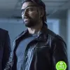 ARROW MANU BENNETT (SLADE WILSON) BLACK LEATHER JACKET ARROW MANU BENNETT (SLADE WILSON) BLACK LEATHER JACKET