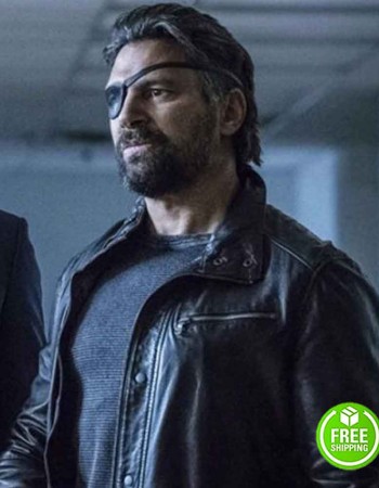 ARROW MANU BENNETT (SLADE WILSON) BLACK LEATHER JACKET