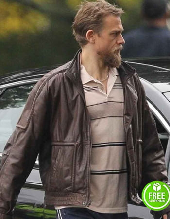 JUNGLELAND CHARLIE HUNNAM (STANLEY KAMINSKI) BROWN LEATHER JACKET