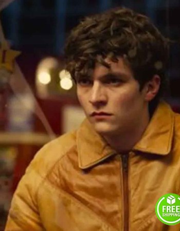 BLACK MIRROR: BANDERSNATCH FIONN WHITEHEAD (STEFAN BUTLER) BROWN LEATHER JACKET