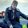 THE ETERNALS BARRY KOEGHAN (DRUIG) FUR COLLAR BLACK LEATHER JACKET