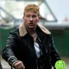 THE ETERNALS BARRY KOEGHAN (DRUIG) FUR COLLAR BLACK LEATHER JACKET