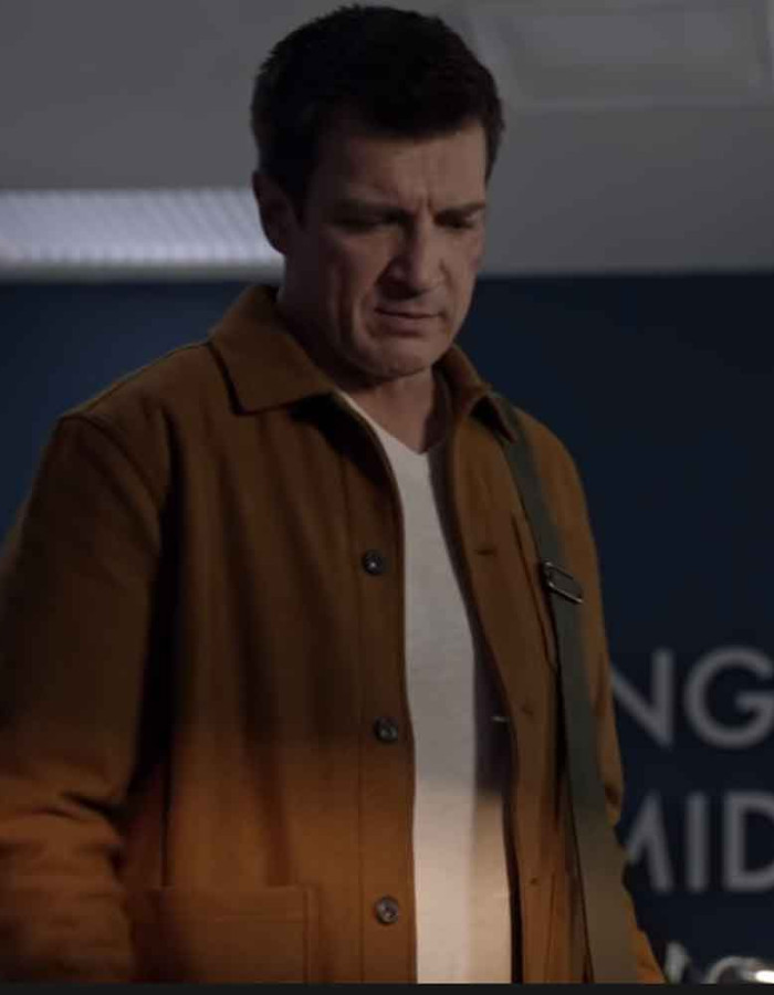 THE ROOKIE SEASON 2 NATHAN FILLION (JOHN NOLAN) BROWN SUEDE JACKET THE ROOKIE SEASON 2 NATHAN FILLION (JOHN NOLAN) BROWN SUEDE JACKET