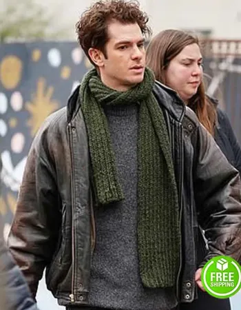 TICK TICK BOOM ANDREW GARFIELD (JON) BROWN LEATHER JACKET TICK TICK BOOM ANDREW GARFIELD (JON) BROWN LEATHER JACKET