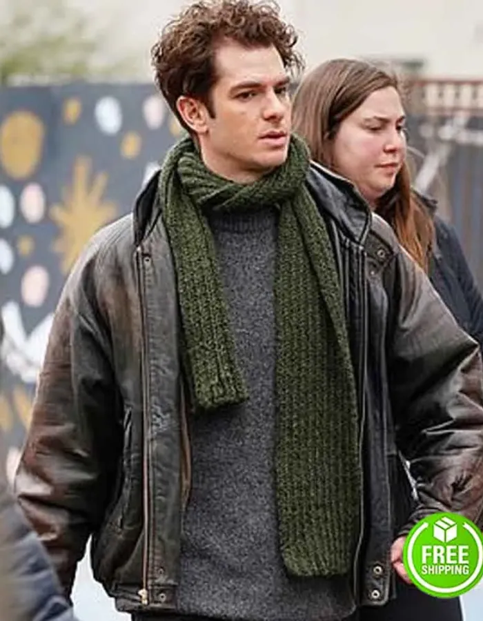TICK TICK BOOM ANDREW GARFIELD (JON) BROWN LEATHER JACKET TICK TICK BOOM ANDREW GARFIELD (JON) BROWN LEATHER JACKET